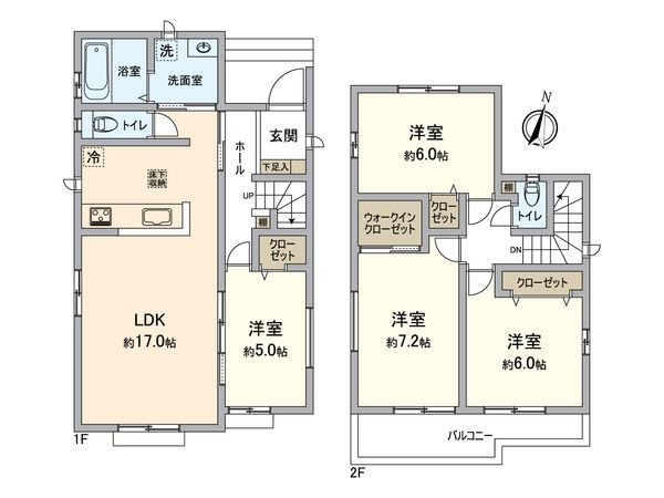 春日井市東野町4丁目 A号棟 間取図(平面図) 春日井市東野町4丁目 A号棟 間取図(平面図)