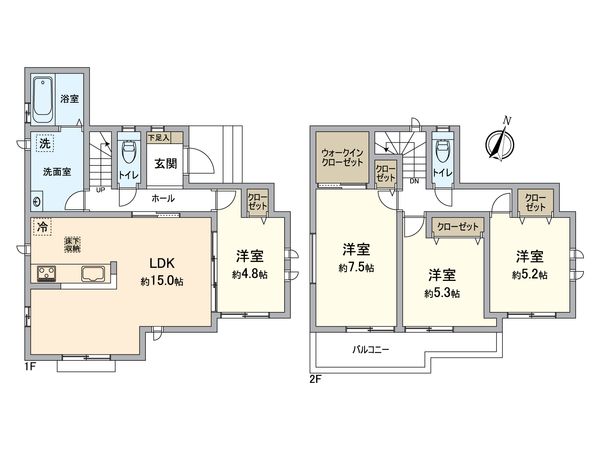 小牧市久保一色南2丁目 間取図(平面図) 小牧市久保一色南2丁目 間取図(平面図)