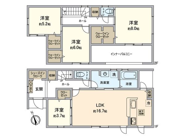 春日井市神屋町 新築戸建 間取図(平面図)