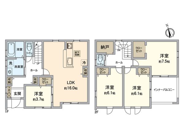 小牧市久保一色南1丁目 新築戸建 間取図(平面図)