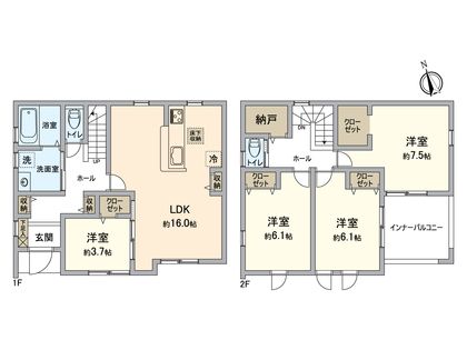 小牧市久保一色南1丁目 新築戸建 間取図(平面図)