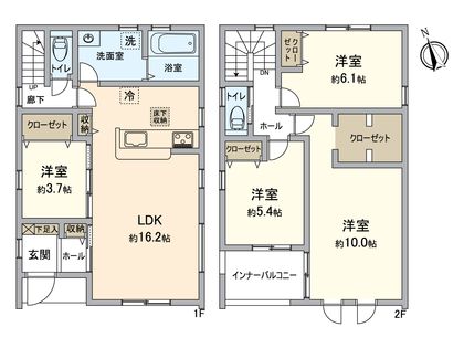 小牧市久保一色南1丁目 新築戸建 間取図(平面図)