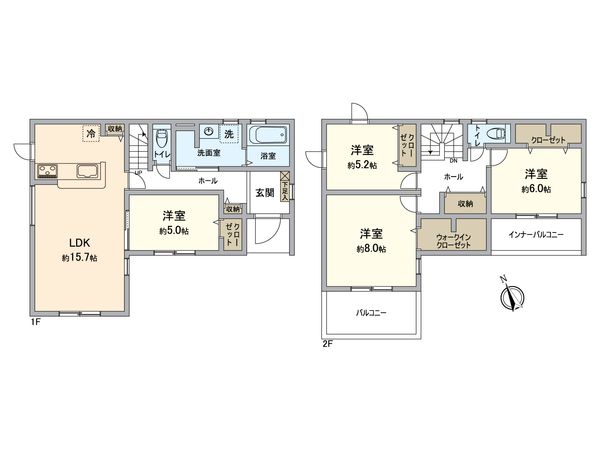 春日井市坂下町2丁目 1号棟 間取図(平面図)