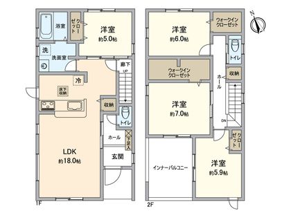 春日井市坂下町2丁目 4号棟 間取図(平面図)