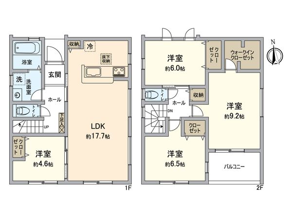 春日井市西高山町3丁目 3号棟 間取図(平面図) 春日井市西高山町3丁目 3号棟 間取図(平面図)