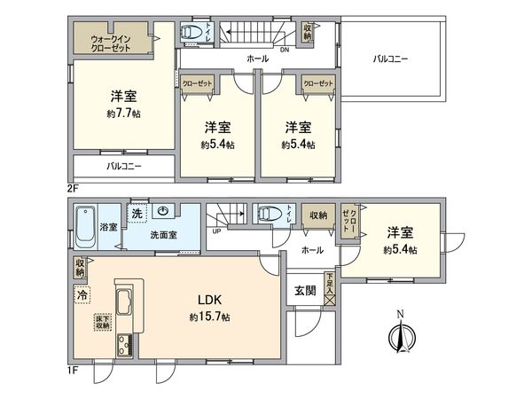 春日井市西高山町3丁目 5号棟 間取図(平面図) 春日井市西高山町3丁目 5号棟 間取図(平面図)