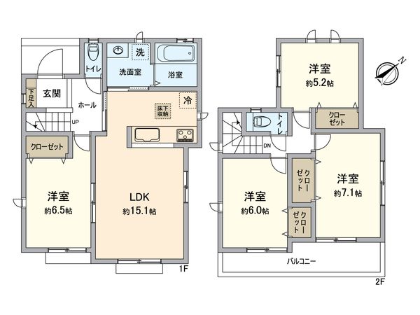 春日井市八事町1丁目 D号棟 間取図(平面図)