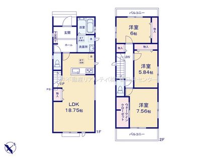 春日井市八事町1丁目 B号棟 間取図(平面図)