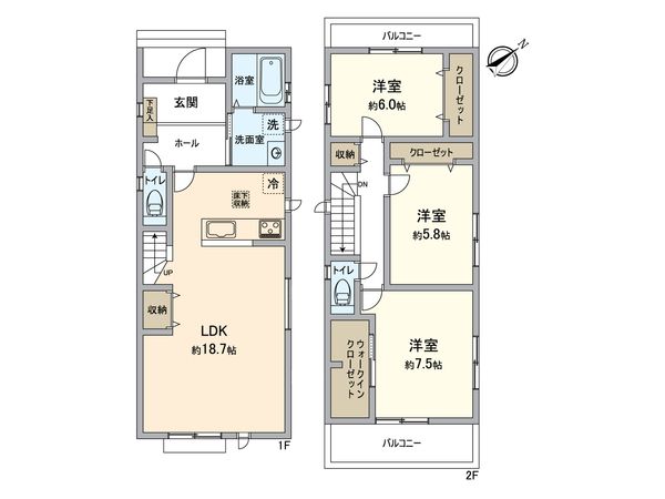 春日井市八事町1丁目 B号棟 間取図(平面図)