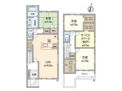 小牧市小牧1丁目 1号棟 間取図(平面図)