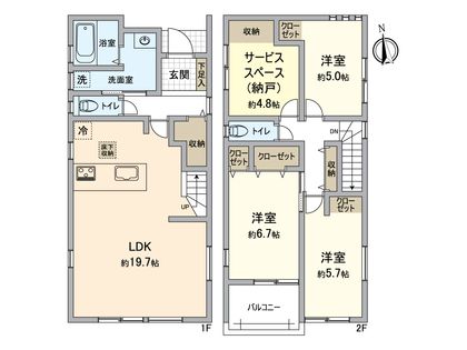 小牧市小牧2丁目 2号棟 間取図(平面図)