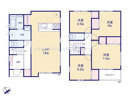 小牧市藤島1丁目 1号棟 間取図(平面図)