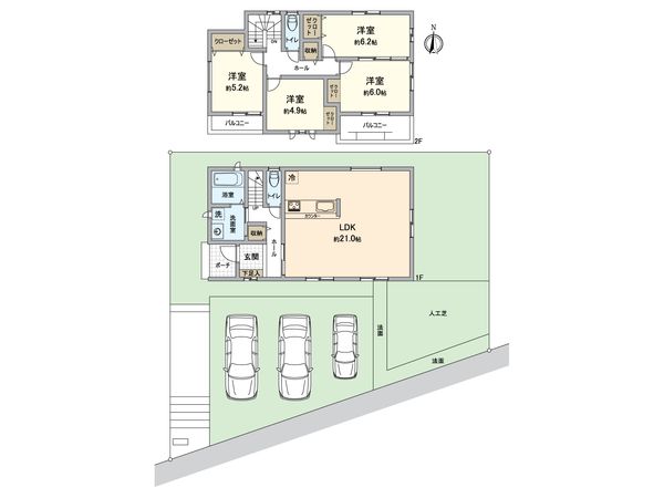 小牧市大字本庄 間取図(平面図)