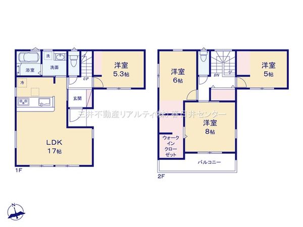小牧市中央3丁目 3号棟 間取図(平面図)