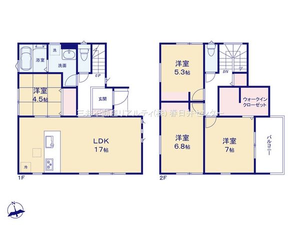 小牧市中央3丁目 2号棟 間取図(平面図)