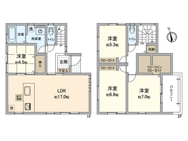 小牧市中央3丁目 2号棟 間取図(平面図)