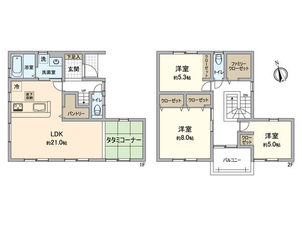 小牧市中央3丁目 4号棟 間取図(平面図)