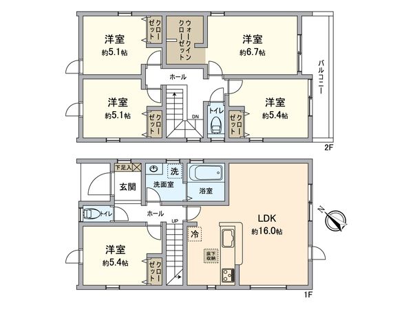 春日井市高森台7丁目 2号棟 間取図(平面図) 春日井市高森台7丁目 2号棟 間取図(平面図)