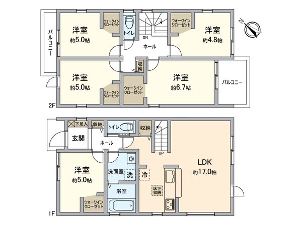 春日井市高森台7丁目 1号棟 間取図(平面図) 春日井市高森台7丁目 1号棟 間取図(平面図)