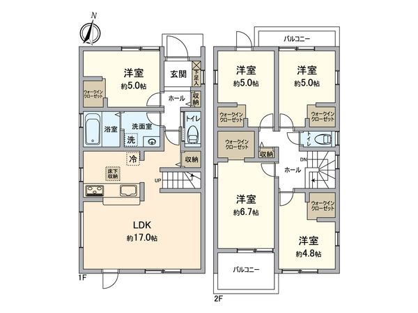 春日井市熊野町 1号棟 間取図(平面図) 春日井市熊野町 1号棟 間取図(平面図)