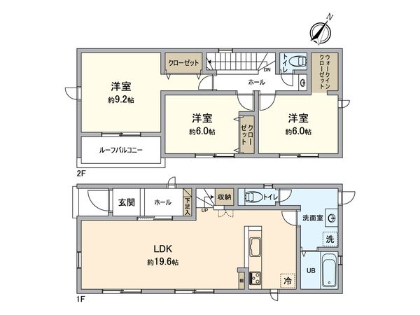 春日井市岩成台7丁目 1号棟 間取図(平面図) 間取図(平面図)