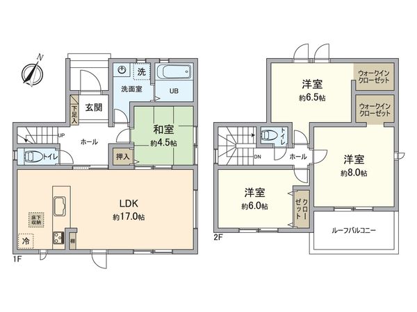 春日井市割塚町 2号棟 間取図(平面図) 間取図(平面図)