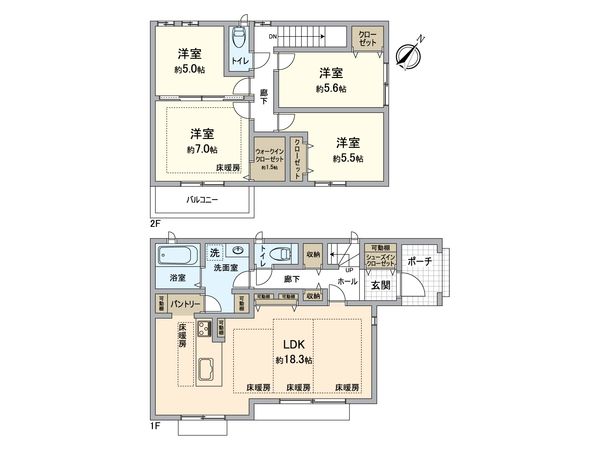 G-STYLE朝宮公園Ⅰ 5号棟 間取図(平面図) 間取図(平面図)