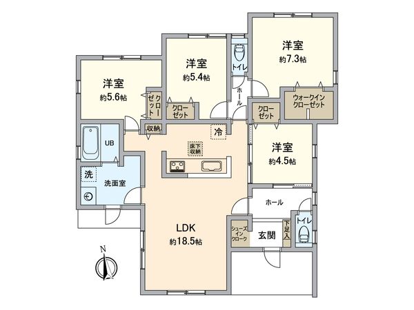 小牧市大字久保一色 2号棟 間取図(平面図) 小牧市大字久保一色 2号棟 間取図(平面図)
