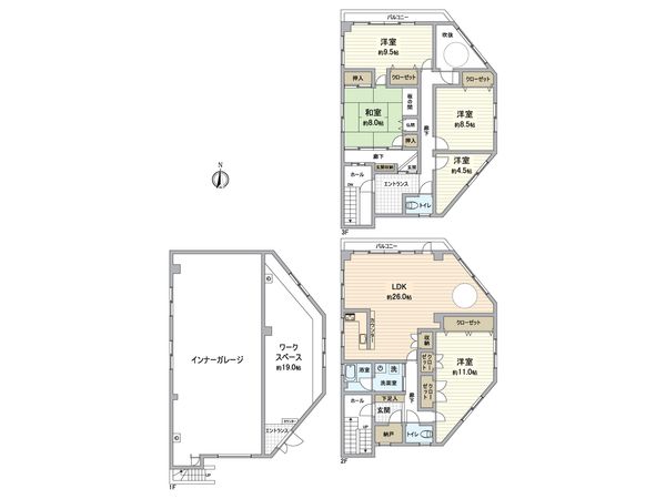 小牧市田県町 間取図(平面図)