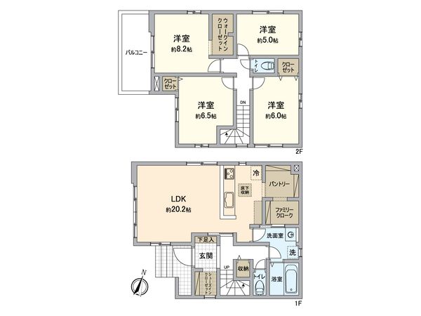 小牧市大字東田中 1号棟 間取図(平面図)