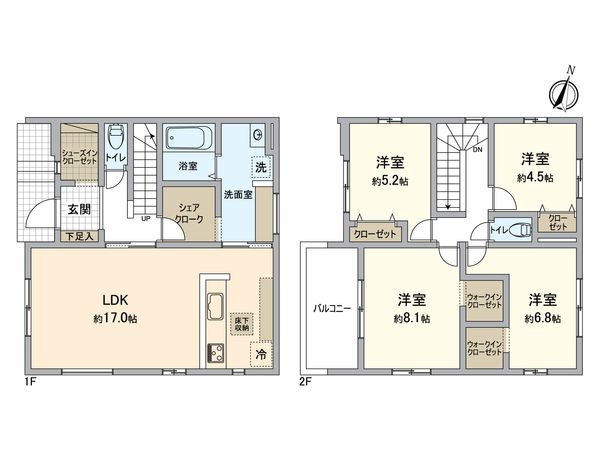 小牧市大字東田中 3号棟 間取図(平面図)