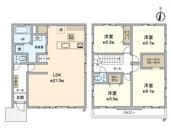 春日井市上条町10丁目 1号棟 間取図(平面図)