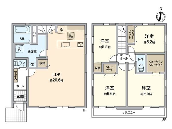 春日井市上条町10丁目 2号棟 間取図(平面図)