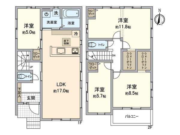 春日井市下条町3丁目 1号棟 間取図(平面図)