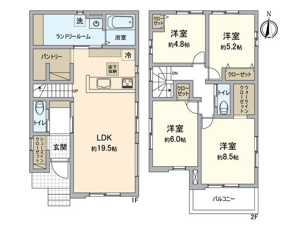 春日井市下条町3丁目 2号棟 間取図(平面図)