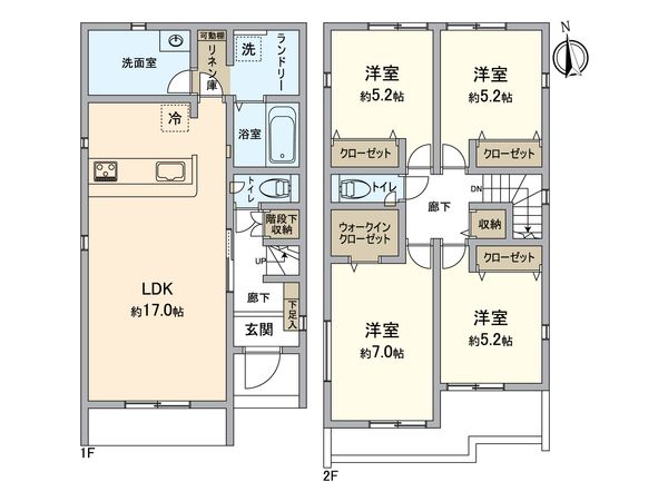 春日井市気噴町北1丁目 1号棟 間取図(平面図)
