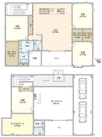 小牧市郷中2丁目 間取図(平面図) 小牧市郷中2丁目 間取図(平面図)