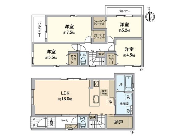 春日井市高山町3丁目 1号棟 間取図(平面図)