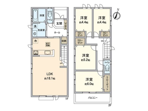 春日井市高山町4丁目 C号棟 間取図(平面図) 春日井市高山町4丁目 C号棟 間取図(平面図)