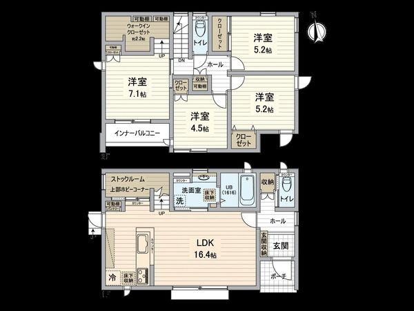 春日井市中野町2丁目 間取図(平面図) 春日井市中野町2丁目 間取図(平面図)