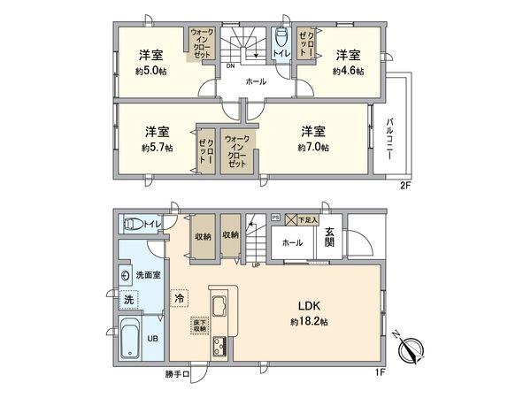 春日井市岩成台9丁目 1号棟 間取図(平面図) 春日井市岩成台9丁目 1号棟 間取図(平面図)
