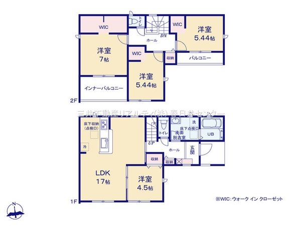 小牧市大字三ツ渕 5号棟 間取図(平面図) 小牧市大字三ツ渕 5号棟 間取図(平面図)