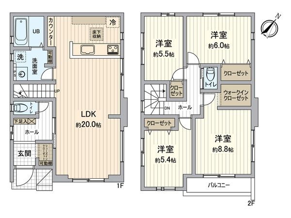 春日井市勝川町2丁目 2号棟 間取図(平面図) 春日井市勝川町2丁目 2号棟 間取図(平面図)