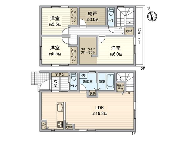 小牧市安田町 C棟 間取図(平面図) 小牧市安田町 C棟 間取図(平面図)