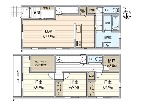 小牧市安田町 A棟 間取図(平面図) 小牧市安田町 A棟 間取図(平面図)