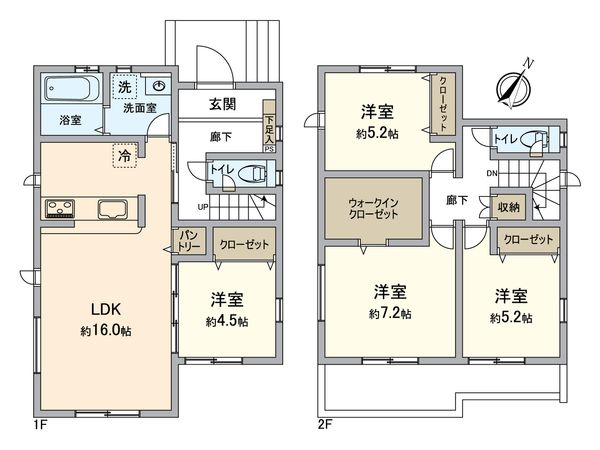 春日井市岩成台10丁目 2号棟 間取図(平面図) 春日井市岩成台10丁目 2号棟 間取図(平面図)