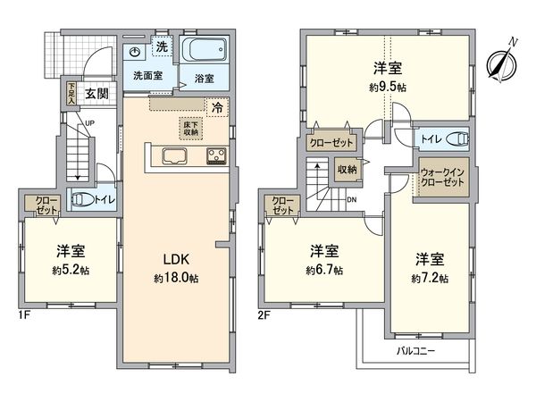 小牧市中央4丁目 2号棟 間取図(平面図) 小牧市中央4丁目 2号棟 間取図(平面図)