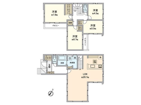 小牧市中央4丁目 1号棟 間取図(平面図) 小牧市中央4丁目 1号棟 間取図(平面図)