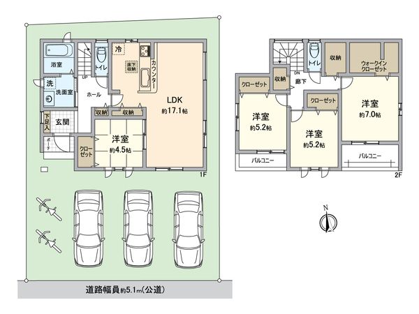 小牧市久保一色東2丁目 間取図(平面図) 小牧市久保一色東2丁目 間取図(平面図)
