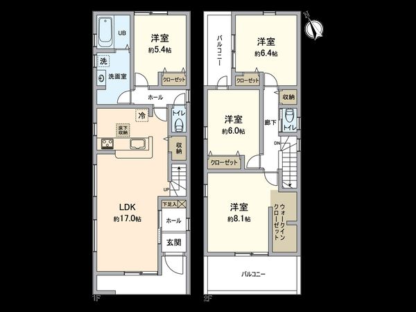 小牧市新町1丁目 間取図(平面図) 小牧市新町1丁目 間取図(平面図)